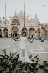Piazza San Marco Veneziabruidsjurk trouwen in Italie